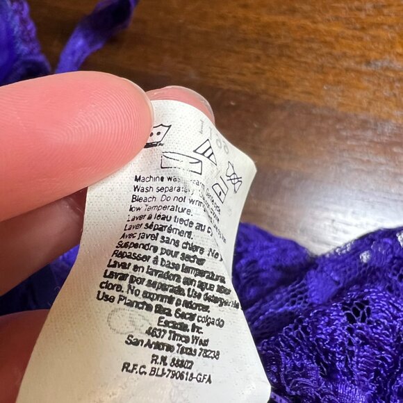 Purple Lace Babydoll Bustier Lingerie Duster Ruffles Sexy Y2K Goth Push Up Large - Picture 14 of 16